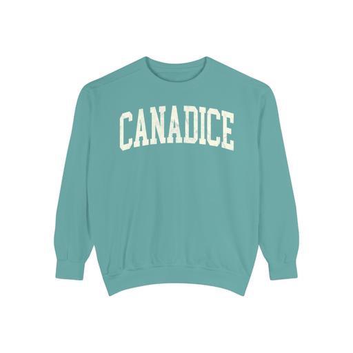 Canadice Garment-Dyed Crewneck in Erie Blue