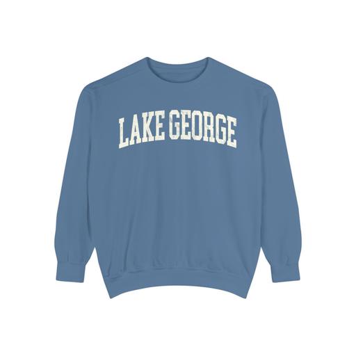 Lake George Garment-Dyed Crewneck in Samantha Blue