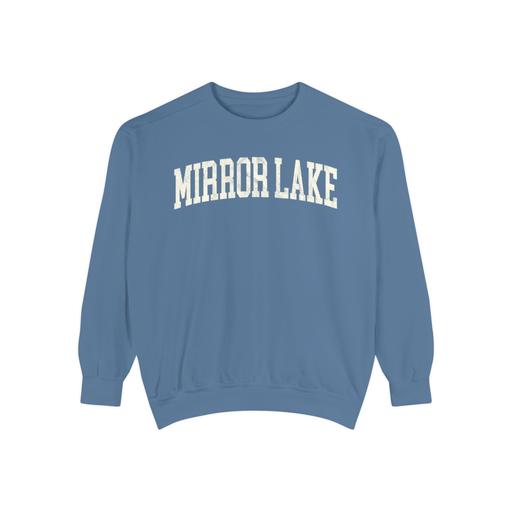 Mirror Lake Garment-Dyed Crewneck in Samantha Blue