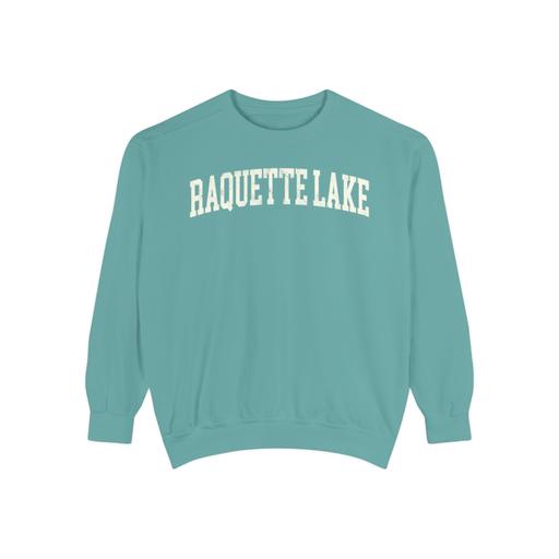 Raquette Lake Garment-Dyed Crewneck in Erie Blue