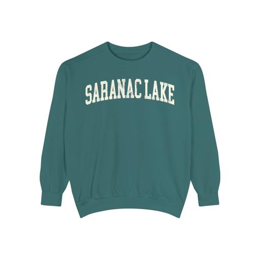 Saranac Lake Garment-Dyed Crewneck in Blue Spruce