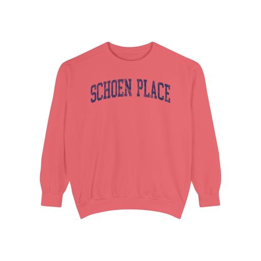 Schoen Place Garment-Dyed Crewneck in Strawberry Cloud