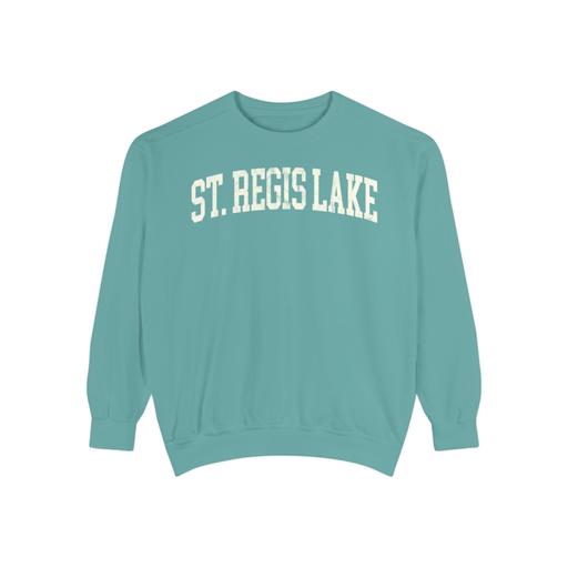 St. Regis Lake Garment-Dyed Crewneck in Erie Blue