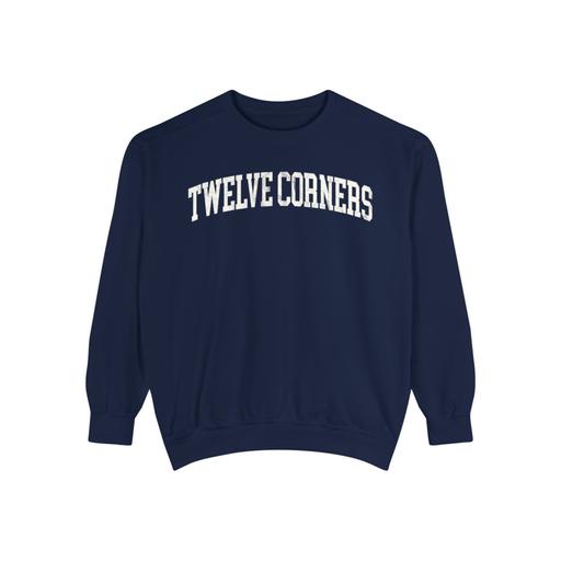 Twelve Corners Garment-Dyed Crewneck in Boathouse Blue