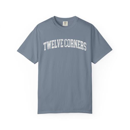 Twelve Corners Garment-Dyed Tee in Samantha Blue
